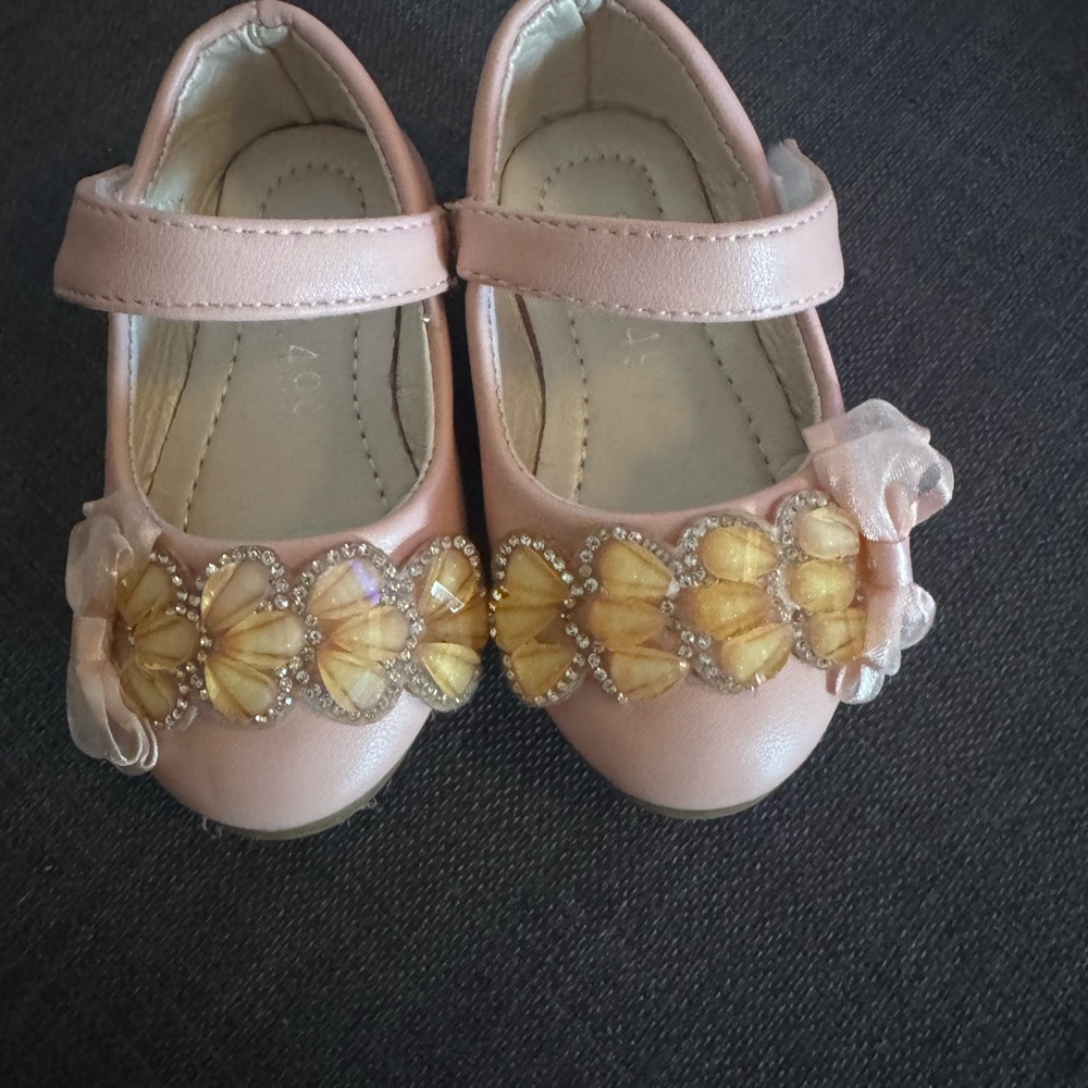Charming Pink and Yellow Kids Dress Shoes